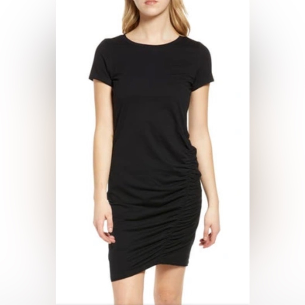 Susina Tee Shirt Dress Small Black Cinched Size Large